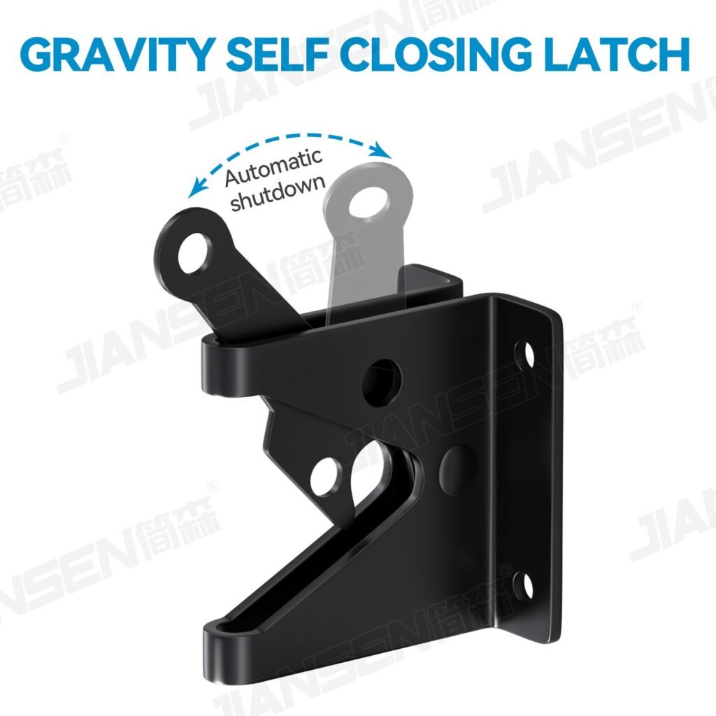 Automatic Gate Latch, self Locking Outswinging Pool Dog Gate Door Latches Gravity Security Latch with Cable Pull Gate Opene-JL2222