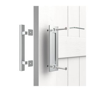 Stainless Steel Barn Door Handle With Flush Pull Industrial Silver Barn Door Hardware Handle-HMBS684