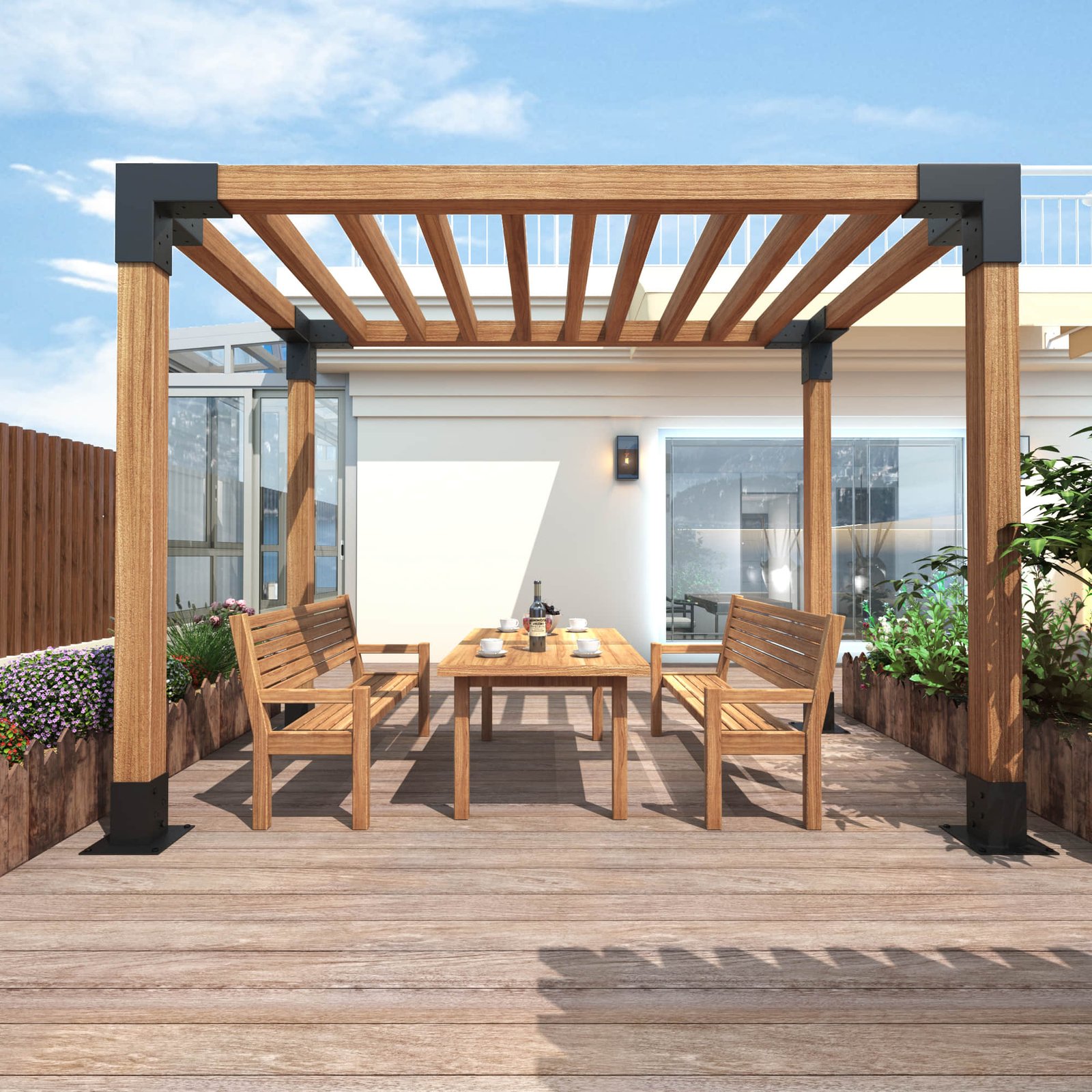 Steel pergola corner bracket kits wholesale - Jiansen Hardware