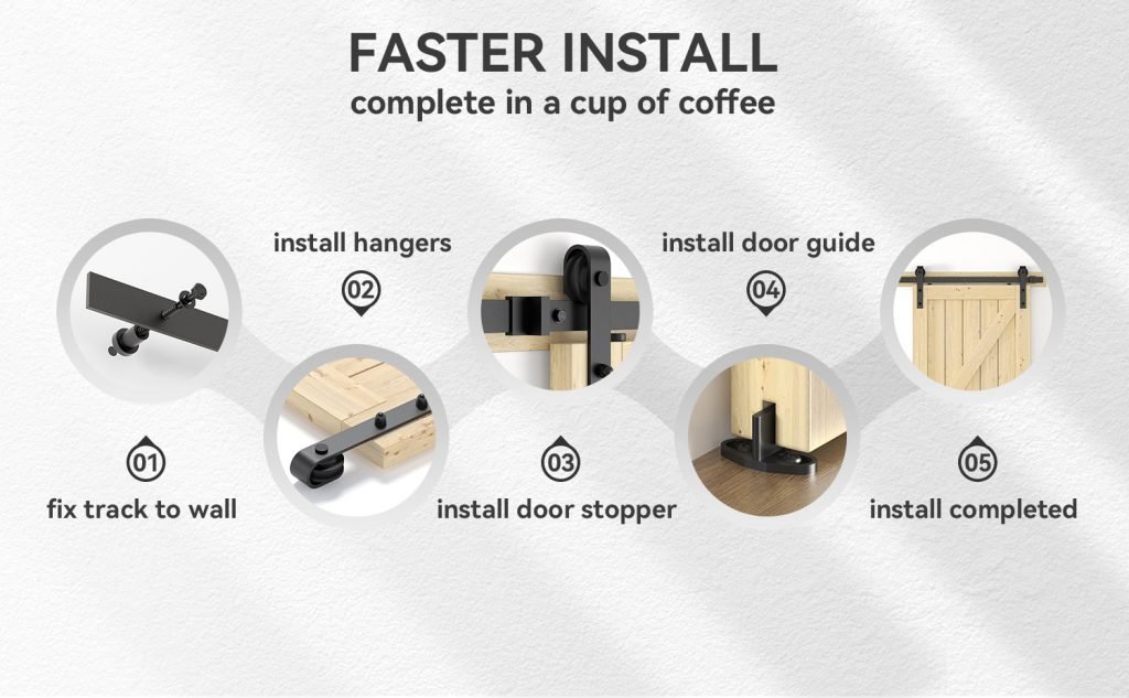 DIY modern style mini barn door hardware-HM2019