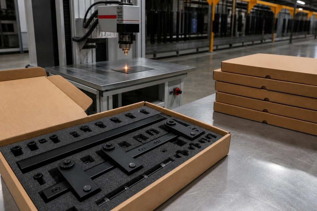Barn door hardware OEM private label packing station in factory